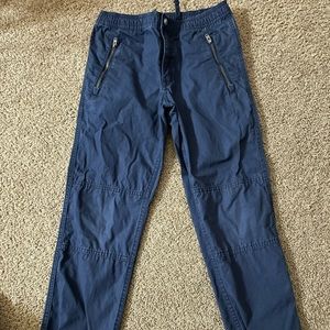 Polo by Ralph Lauren Boys Blue Elastic Waist Snap Button Tie Closure Pants
